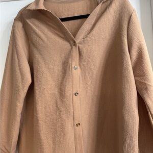 Light Taupe Button-Up Shirt